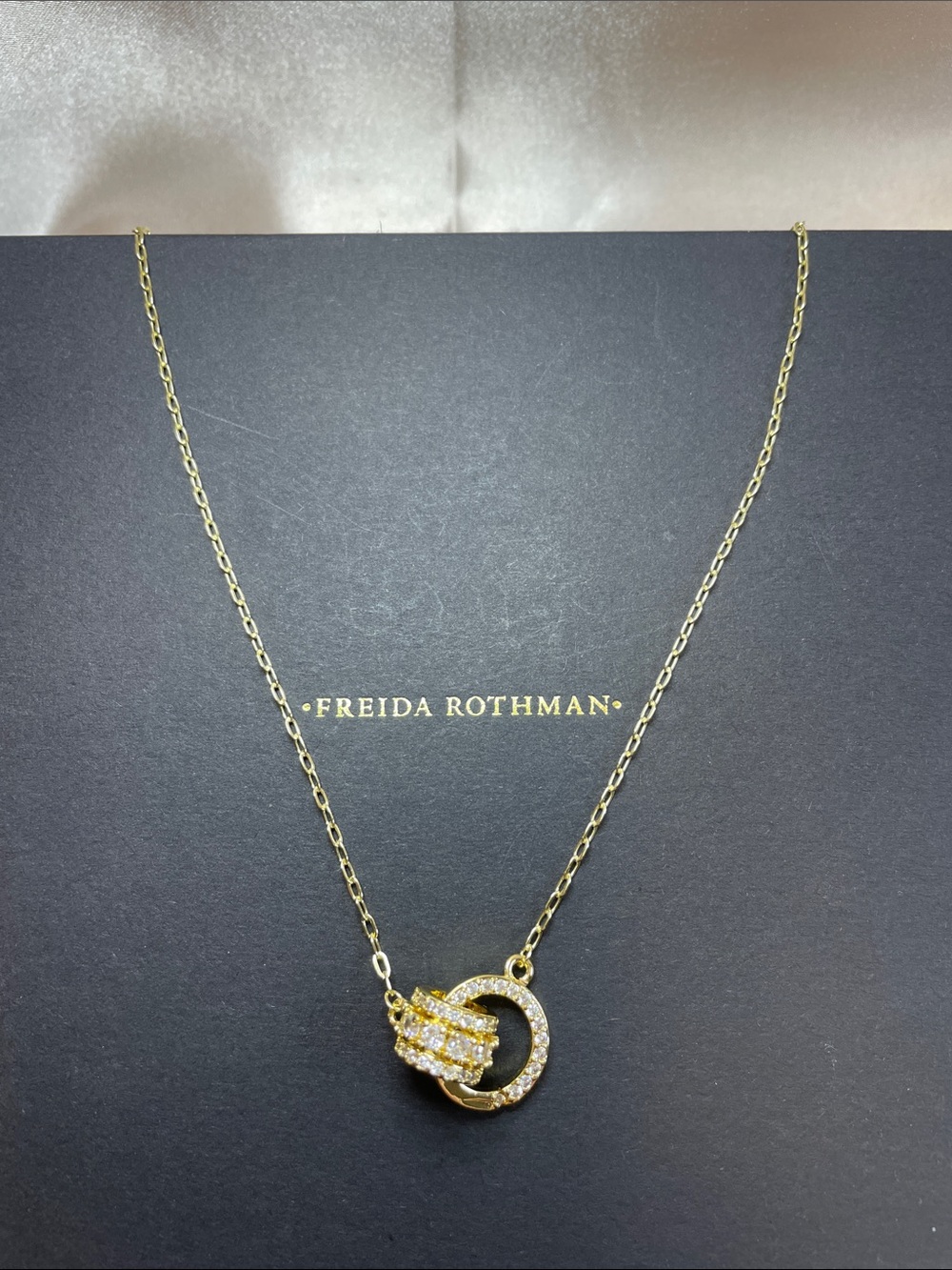 Freida Rothman VAULT Interlocking Crystal Necklace - NWT $125 MSRP